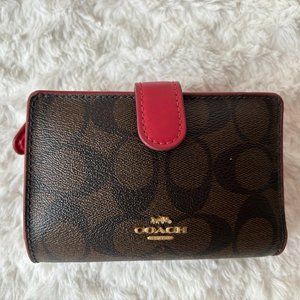 Coach Women Wallet Red & Brown